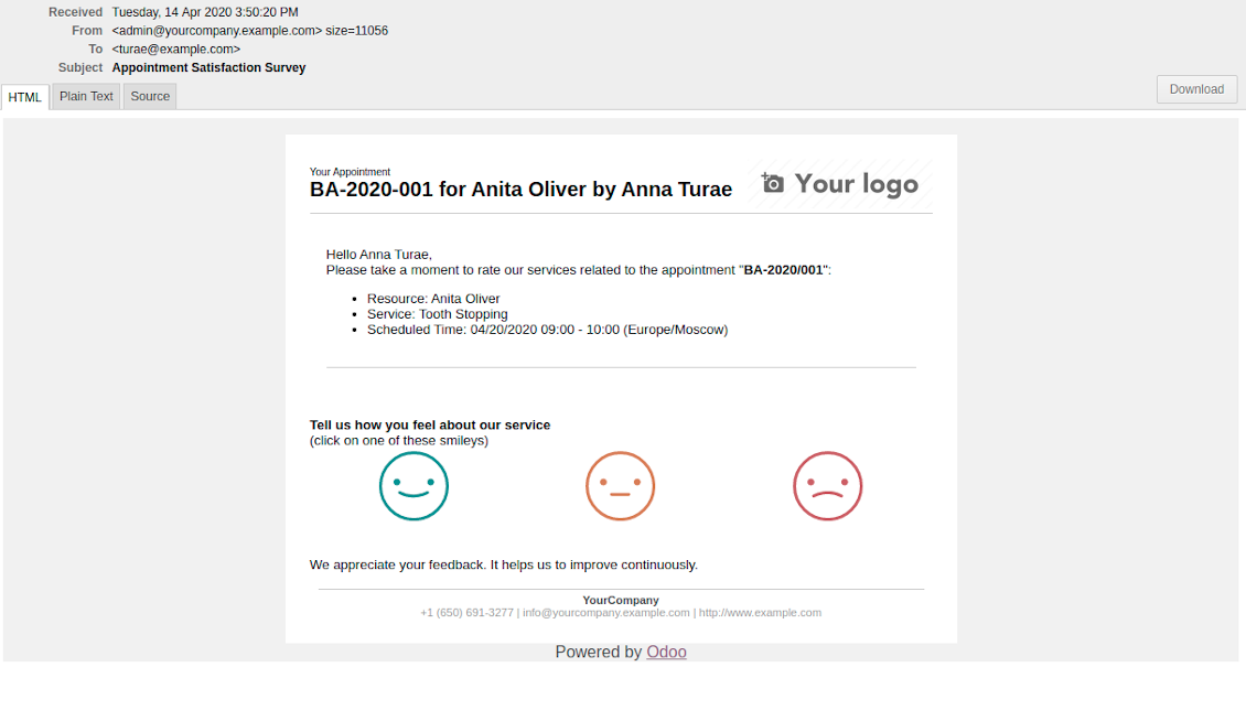 Booking review request