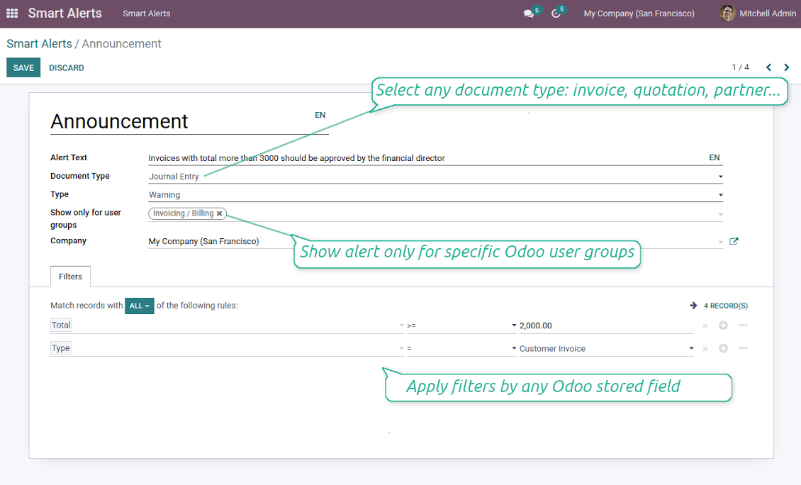 Invoices alerts