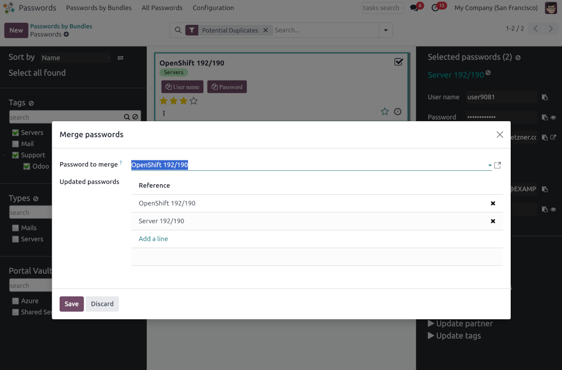 Passwords merging tool